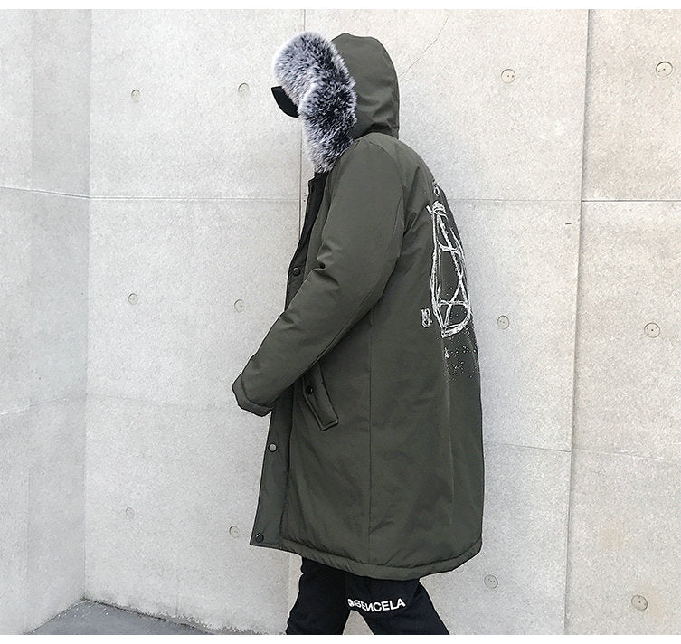 Winter Jacket Men Thick Warm Long Jackets Parkas hombre Mens Fur Hooded Jacket Long Autumn Winter Trench Coat Male