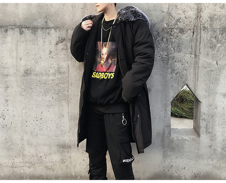 Winter Jacket Men Thick Warm Long Jackets Parkas hombre Mens Fur Hooded Jacket Long Autumn Winter Trench Coat Male