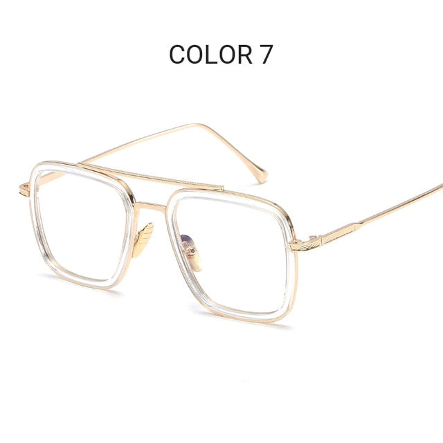 Tony Stark Sunglasses Men Avengers Iron Man Square Sunglasses Retro Gradient Spider Man Edith Glasses Robert Downey Jr Goggles