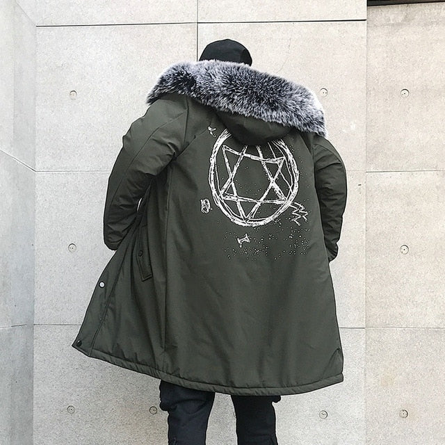 Winter Jacket Men Thick Warm Long Jackets Parkas hombre Mens Fur Hooded Jacket Long Autumn Winter Trench Coat Male